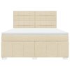 vidaXL Box spring postel s matrací krémová 180x200 cm textil