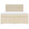 vidaXL Box spring postel s matrací krémová 180x200 cm textil