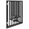 vidaXL Zábrana pro psy s dvířky skládací 4 panely černá 320 cm topol