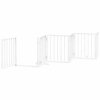vidaXL Zábrana pro psy s dvířky skládací 15 panelů bílá 750 cm topol
