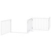 vidaXL Zábrana pro psy s dvířky skládací 6 panelů bílá 480 cm topol