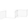 vidaXL Zábrana pro psy s dvířky skládací 10 panelů bílá 800 cm topol