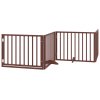 vidaXL Zábrana pro psy s dvířky skládací 12 panelů hnědá 960 cm topol
