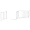 vidaXL Zábrana pro psy s dvířky skládací 12 panelů bílá 960 cm topol