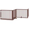 vidaXL Zábrana pro psy s dvířky skládací 10 panelů hnědá 800 cm topol