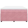 vidaXL Box spring postel s matrací růžová 140x200 cm samet