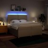 vidaXL Box spring postel s matrací krémová 200x200 cm textil