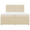 vidaXL Box spring postel s matrací krémová 200x200 cm textil