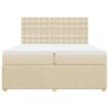 vidaXL Box spring postel s matrací krémová 200x200 cm textil