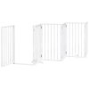 vidaXL Zábrana pro psy s dvířky skládací 12 panelů bílá 600 cm topol