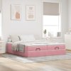 vidaXL Osmanský rám postele s matrací růžová 200x200cm samet