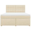 vidaXL Box spring postel s matrací krémová 180x200 cm textil