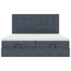 vidaXL Osmanský rám postele s matrací tmavě šedý 200x200cm samet