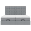 vidaXL Osmanský rám postele s matrací světle šedý 200x200cm textil