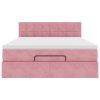 vidaXL Osmanský rám postele s matrací růžová 140x200cm samet