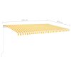 vidaXL Ručně zatahovací markýza se sloupky 5 x 3 m žlutobílá