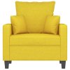 vidaXL Křeslo světle žluté 60 cm textil
