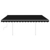 vidaXL Ručně zatahovací markýza se sloupky 4,5 x 3 m antracitová