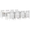 vidaXL Zahradní jídelní souprava 9 pcs Světle šedá Polypropylen