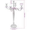 vidaXL Svícen Stříbrná 39 x 39 x 60 cm Hliník