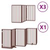 vidaXL Zábrana pro psy s dvířky skládací 15 panelů hnědá 750 cm topol