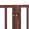 vidaXL Zábrana pro psy s dvířky skládací 15 panelů hnědá 750 cm topol