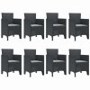 vidaXL Zahradní jídelní souprava 9 pcs Antracit Polypropylen