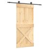 vidaXL Posuvné dveře s kováním 95 x 210 cm masivní borové dřevo