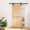 vidaXL Posuvné dveře s kováním 90 x 210 cm masivní borové dřevo