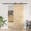 vidaXL Posuvné dveře s kováním 95 x 210 cm masivní borové dřevo