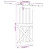vidaXL Posuvné dveře s kováním 95 x 210 cm masivní borové dřevo