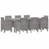vidaXL Zahradní jídelní souprava 9 pcs Světle šedá Polypropylen