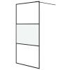 vidaXL Sprchová zástěna walk-in černá 100x195 cm napůl mléčné ESG sklo