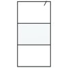 vidaXL Sprchová zástěna walk-in černá 100x195 cm napůl mléčné ESG sklo