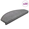 vidaXL Schodové rohože 20 ks 65 x 24 x 4 cm tmavě šedé, půlkulaté, velké