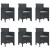 vidaXL Zahradní jídelní souprava 7 pcs Antracit Polypropylen