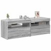 vidaXL TV skříňky s LED osvětlením 2 ks šedé sonoma 60 x 35 x 40 cm