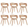 vidaXL Jídelní židle 6 ks ohýbané dřevo a umělá kůže
