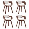 vidaXL Jídelní židle 4 ks ohýbané dřevo a umělá kůže