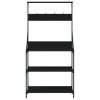 vidaXL Pekařský regál s háčky 4patrový černý kompozitní dřevo