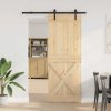 vidaXL Posuvné dveře s kováním 85 x 210 cm masivní borové dřevo