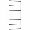 vidaXL Posuvné dveře se sadou kování černé 90x205 cm ESG Glass
