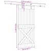 vidaXL Posuvné dveře s kováním 95 x 210 cm masivní borové dřevo