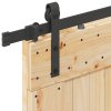 vidaXL Posuvné dveře s kováním 85 x 210 cm masivní borové dřevo
