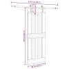 vidaXL Posuvné dveře s kováním 85 x 210 cm masivní borové dřevo