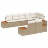 vidaXL Sada zahradních pohovek s polštářem 8 pcs Béžová Poly ratan