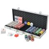 vidaXL Poker set s 500 laserovými žetony z hliníku