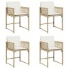 vidaXL Zahradní křesla s poduškami 4 ks béžová polyratan