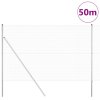 vidaXL Plotový sloupek. Stříbrná 50 x 1,5 m (16 x 16 mm síť) Ocel