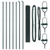 vidaXL Plotový sloupek. Zelená 10 x 1,2 m (16 x 16 mm síť) Ocel a PVC